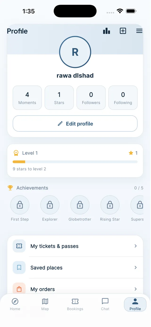Tripal profile with stars and achievements